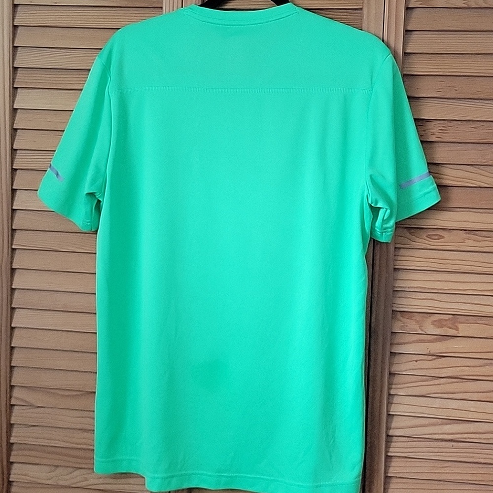 Adidas Climalite Neon Green Running Moisture Wicking Mens Performance T-Shirt M - Picture 3 of 9